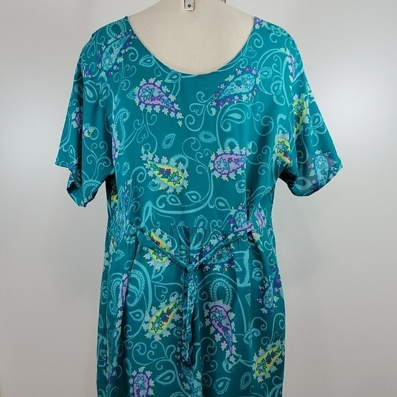 DIANE VON FURSTENBERG Vintage Paisley Maxi Dress size 1X/2X - Picture 6 of 13